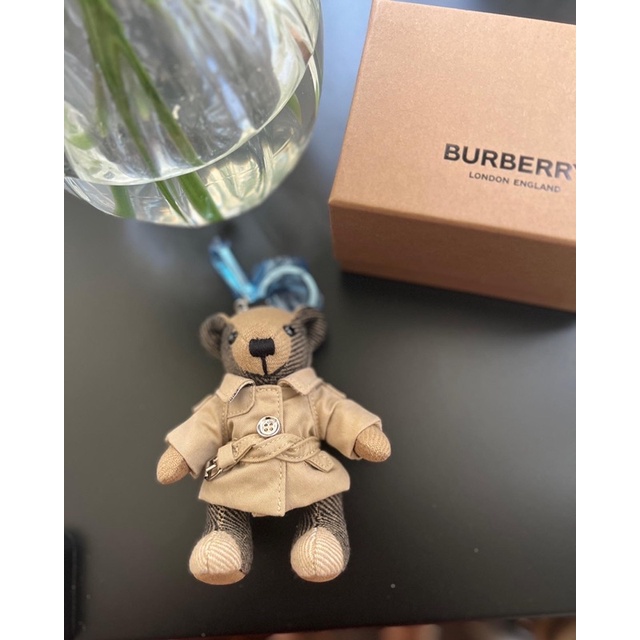 Burberry 風衣小熊吊飾鑰匙圈