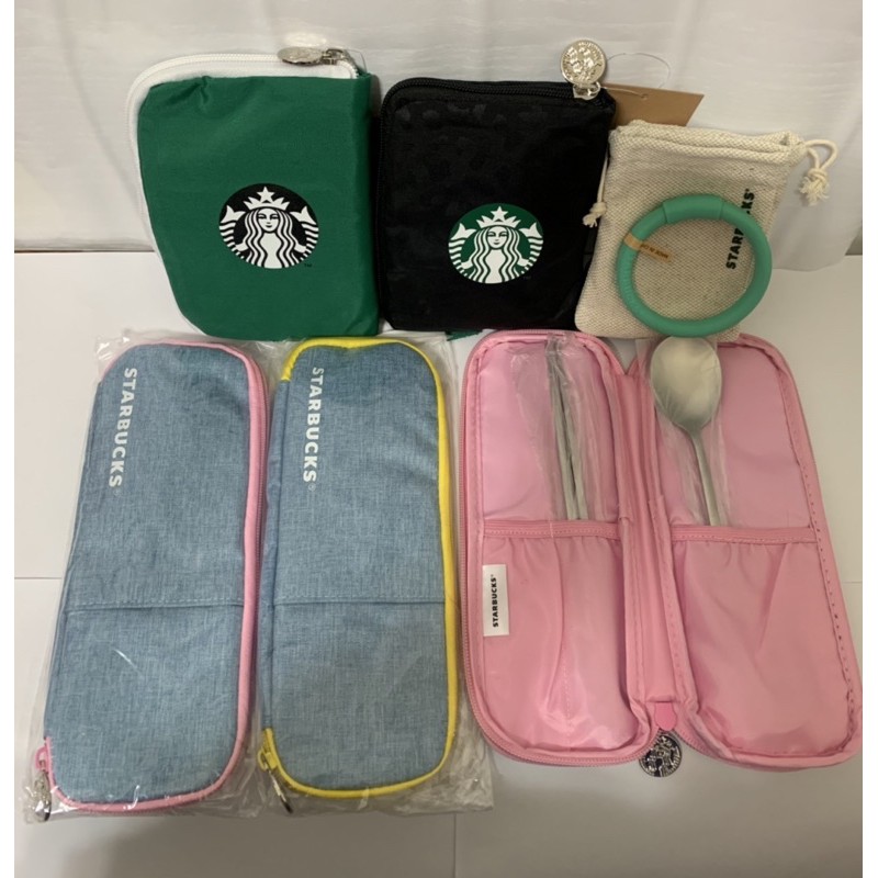 現貨 星巴克不鏽鋼餐具組，摺疊購物袋，星手環吸管，環保餐具組，環保吸管，環保購物袋，星巴克品牌餐具組，星巴克刀叉組