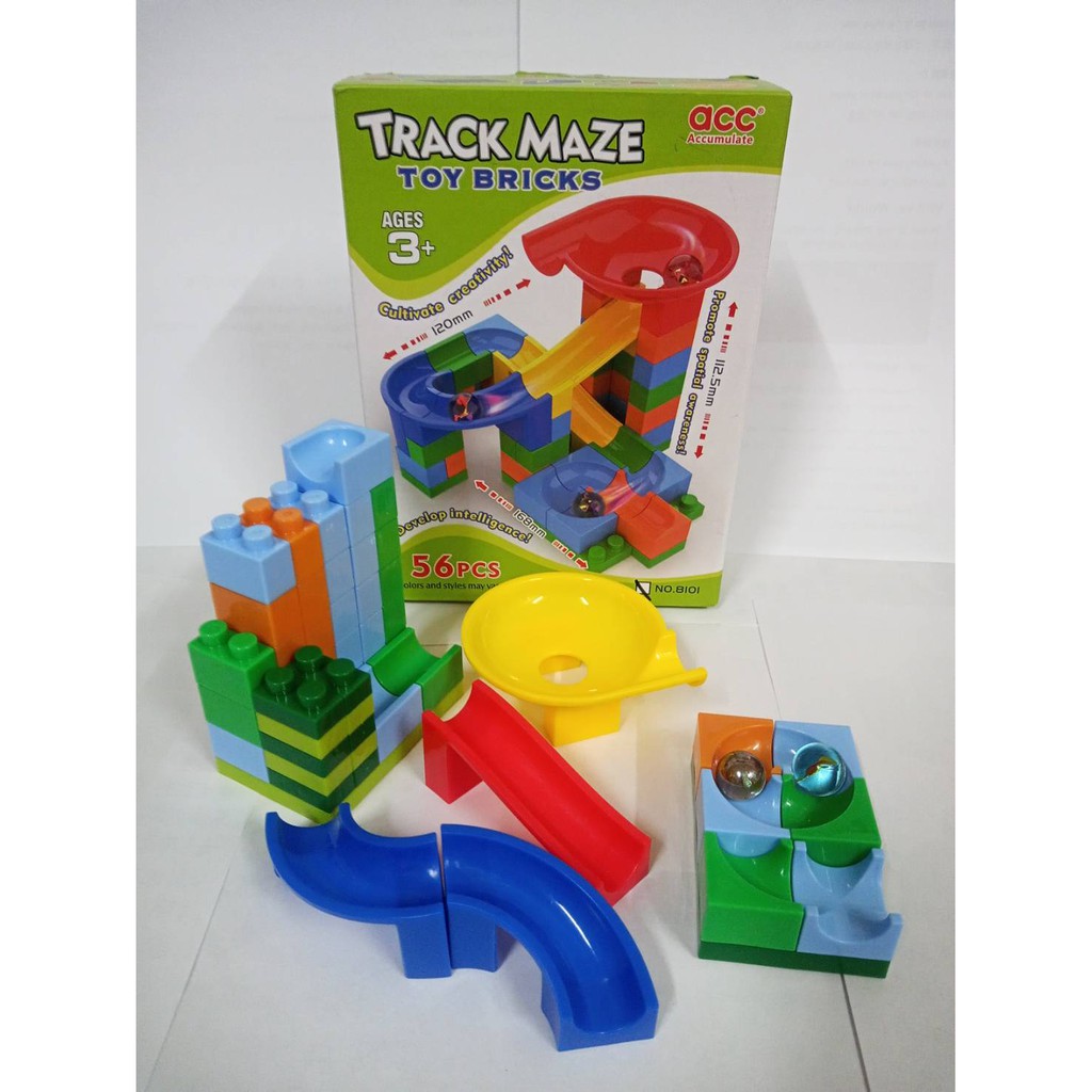 [二手]9成新 Track maze 56PCS 滾珠積木組 任意拼裝軌道 益智積木 軌道積木 迷宮滾珠積木 滾珠積木