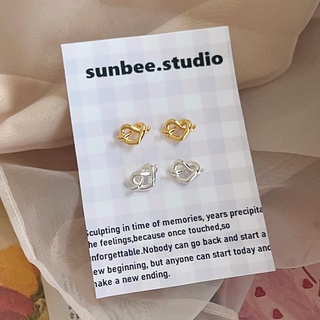 sunbee 現貨 正韓 扭結愛心耳環 S67