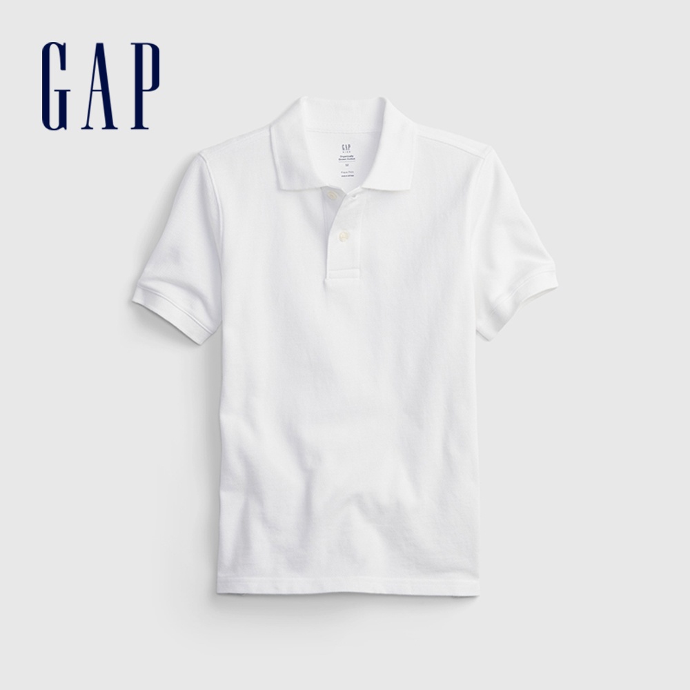 Gap 男童裝 網布短袖POLO衫-白色(763889)