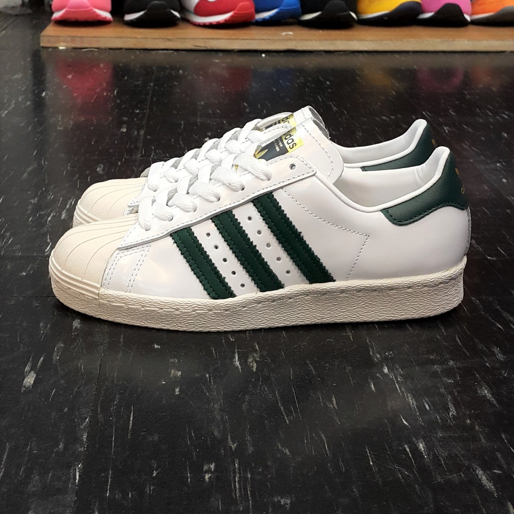 adidas SUPERSTAR 80s 金標 白色 綠色 白綠 奶油底 薄鞋舌 貝殼頭 復古 皮革 真皮 BB2230