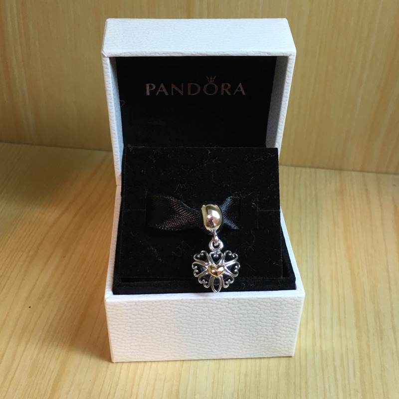 Pandora  潘朵拉 愛心 墜飾 925純銀 14k黃金  澳洲 專櫃 全新 正品 手環 項鍊 791274