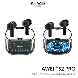 AWEI T52PRO 藍芽耳機 電競藍芽耳機 遊戲同步 智能指紋觸控 防水防汗 藍牙耳機 耳機 用維【A-WEI優選】