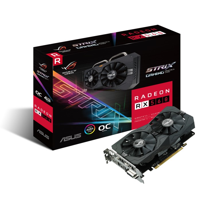 ASUS ROG STRIX RX560 O4G GAMING 顯示卡