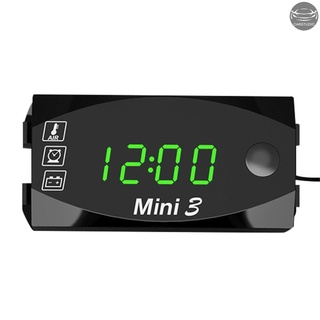 摩托車dc6v-30v3合1數字時鐘+溫度計+電壓電壓表ip67防水測試儀電