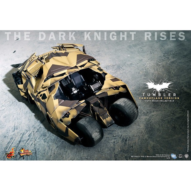 二手美品 (僅拆擺) Hot Toys MMS184 1/6 黑暗騎士 黎明升起 迷彩塗裝蝙蝠車 蝙蝠俠 裝甲車