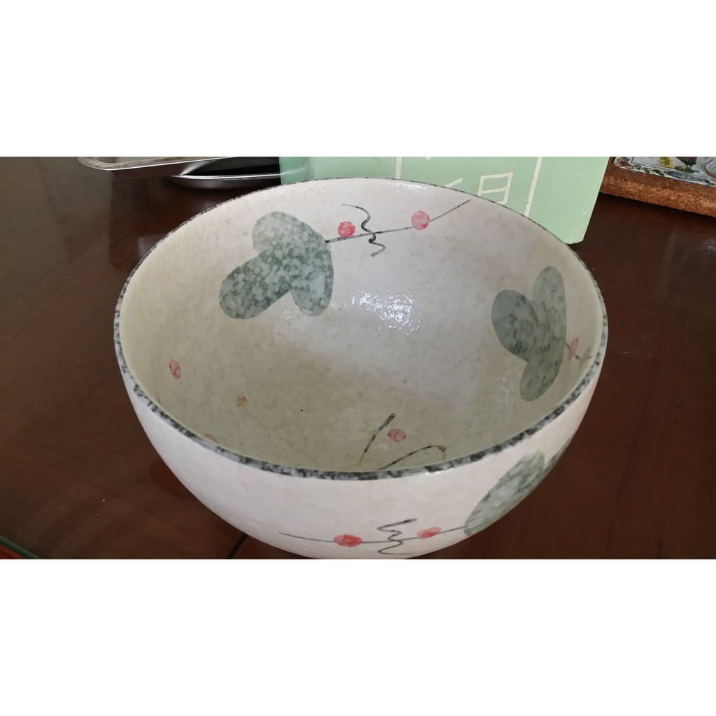 日式夏荷拉麵碗/陶瓷大湯碗/可微波
