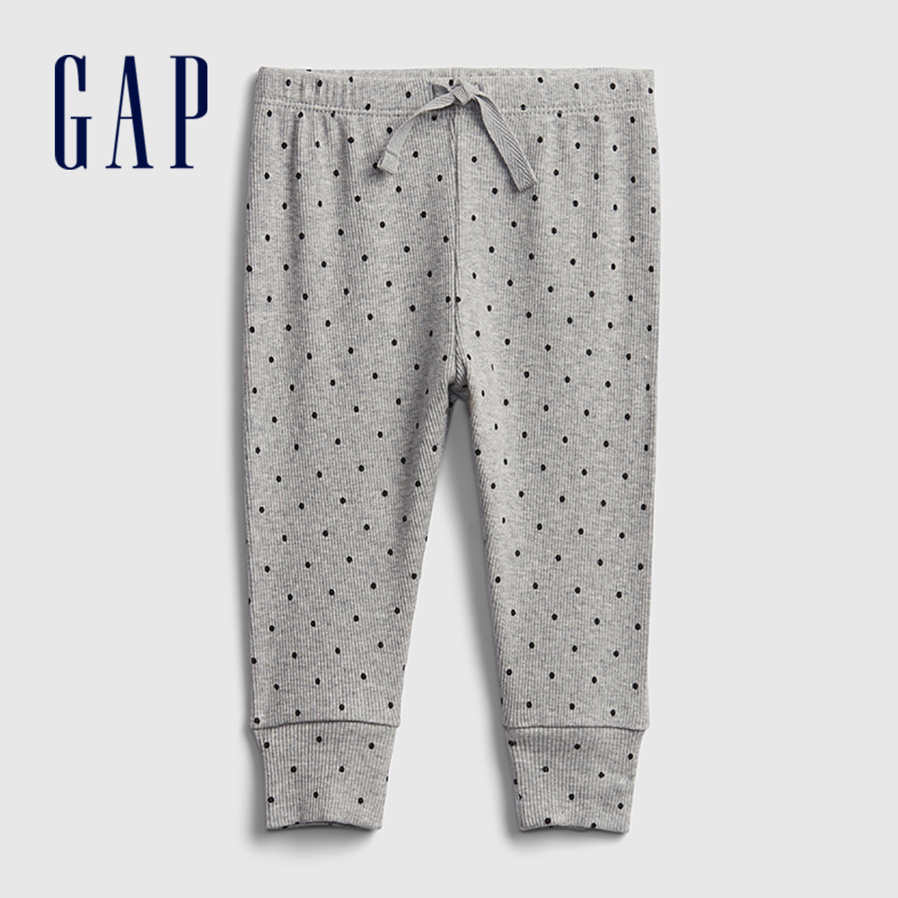 Gap 嬰兒裝 柔軟點點針織長褲-灰色(670569)