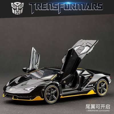 ╭。BoBo媽咪。╮盒裝 建元模型 1:32 Lamborghini LP770-4 藍寶堅尼 變形金剛 聲光回力車