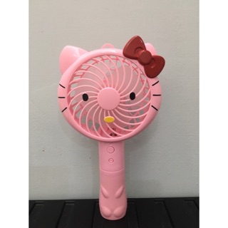 二手品Hello Kitty 手持風扇粉色/充電式電風扇/迷你電風扇