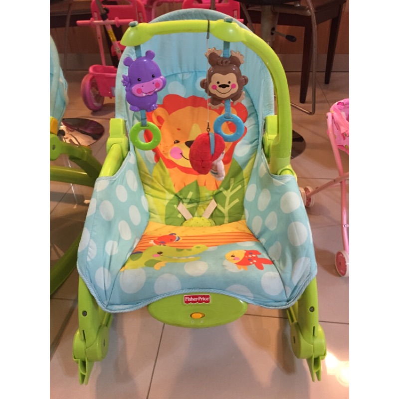 Fisher-Price 費雪 可攜式兩用安撫振動搖椅兒童躺椅