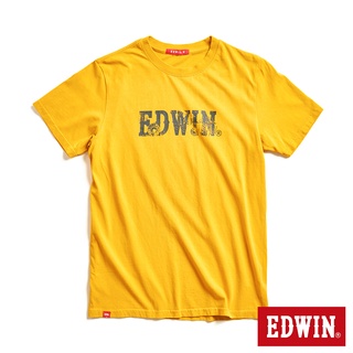 EDWIN 中性款 網路獨家 手繪立扣LOGO短袖T恤(黃色)
