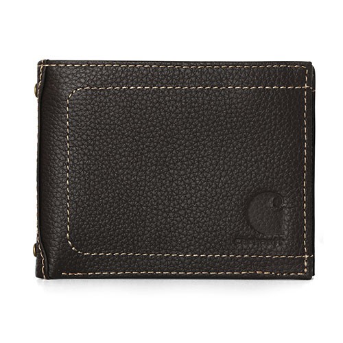 CARHARTT - 61-2101 Pebble Pass case Wallet 荔枝紋皮革 短夾 錢包 (黑色)