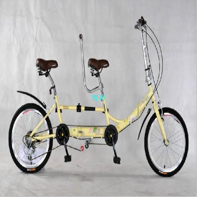 【觀光雙人親子腳踏車】免運特價奧威特雙人自行車情侶雙人車變速折疊自行車雙人騎自行車包郵