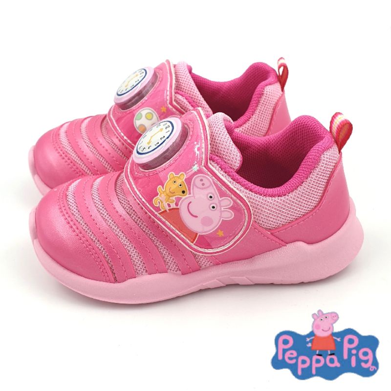 【MEI LAN】佩佩豬 Peppa Pig 兒童 輕量 透氣 電燈鞋 運動鞋 止滑 防臭 台灣製 8599 桃色