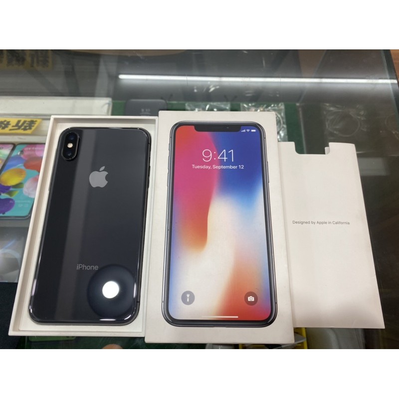 二手手機📱Apple iPhone X 256G 黑色✨有盒裝✔️電池健康度100%‼️免運費‼️送充電線