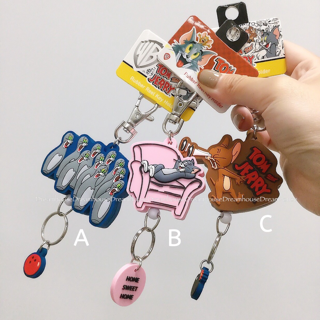 日本帶回 湯姆貓與傑利鼠 TOM&amp;JERRY 湯姆貓 傑利鼠 百變造型 立體 伸縮 鑰匙圈 伸縮鑰匙圈 吊飾