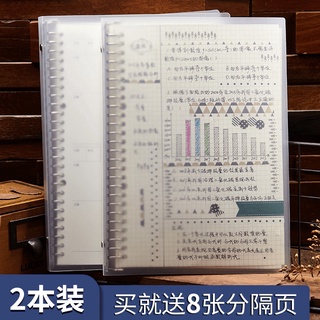 kiko雜貨鋪筆記本 文具 ✎檔案✎ 活頁本合頁線圈筆記本子簡約大學生A4英語錯題網格本B5可拆卸方格夾26孔扣環高中