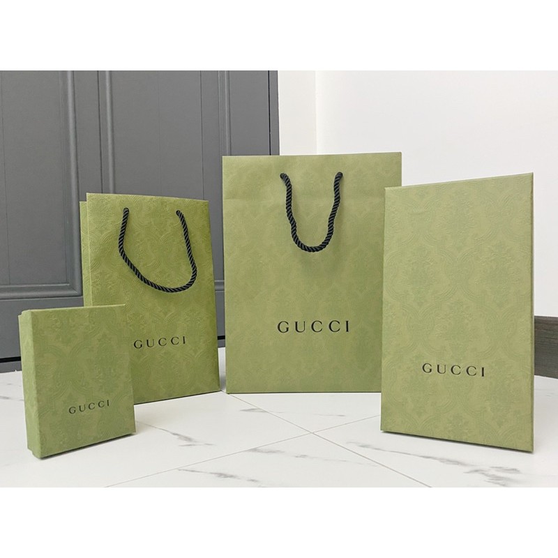 Gucci 紙袋紙盒 新增抹茶小卡緞帶包裝紙組 絕美抹茶綠包裝