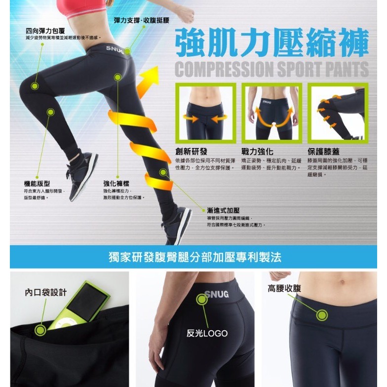 SNUG強肌力壓縮褲 女款2段式 /增強肌耐力 /減緩肌肉疲勞 /七段漸進式壓力