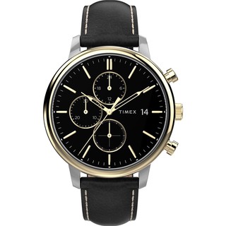 【TIMEX】天美時 風格系列 三眼雅仕手錶 ( 黑 /金銀 TXTW2U39100)