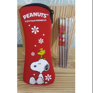 史努比 不鏽鋼筷子 Snoopy 環保餐具 peanut 餐具袋