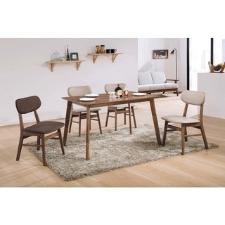 【宏興HOME BRISK】凱夫淺胡桃4尺餐桌(咖啡布)《XU新品22》