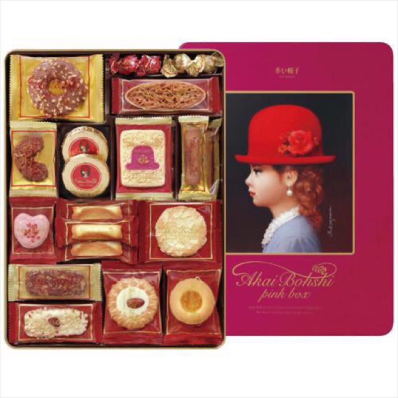 日本Tivolina 紅帽子 高帽子 粉紅帽🎁頂級喜餅禮盒🍪15種手工餅乾