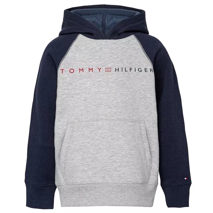 MIABABY 美國童裝 Tommy Hilfiger 大男童灰色撞色刷毛帽T L(16/18) 現貨