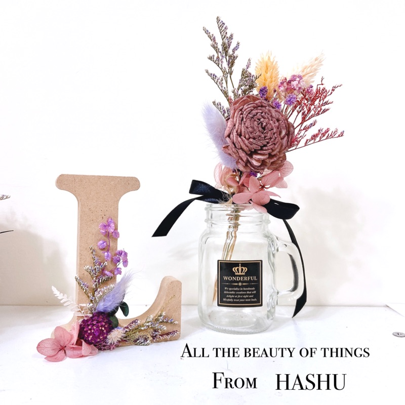 現貨 乾燥花玻璃瓶乾燥花玻璃罐乾燥花擺設乾燥花擺飾乾燥花乾燥花束花送禮乾燥花禮物客製化花束客製化