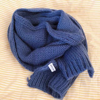 二手 UNIQLO 法桑琪 INES DE LA FRESSANGE 圍巾 藍色 IDLF 針織圍巾