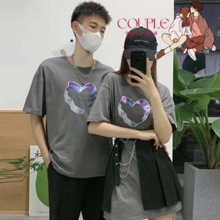 【COUPLE】2022夏季🔥🔥新品情侶裝男女印花短袖女兩件套連衣裙套裝男T恤衫