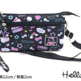 新品上架 Hello Kitty 悠遊星空系列 - 小型側背手拿兩用三層包 / KT01Q07BK