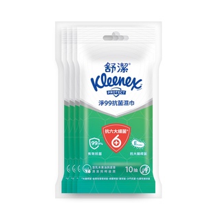 【蝦皮特選】Kleenex舒潔 淨99抗菌濕巾 10抽x4包/組
