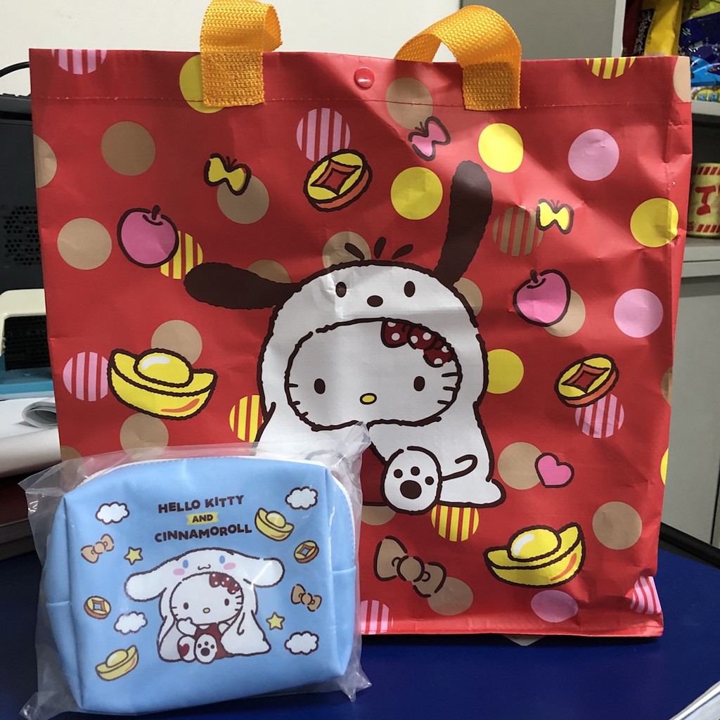 7-11    2018 福袋 Hello Kitty購物袋+雙層化妝包