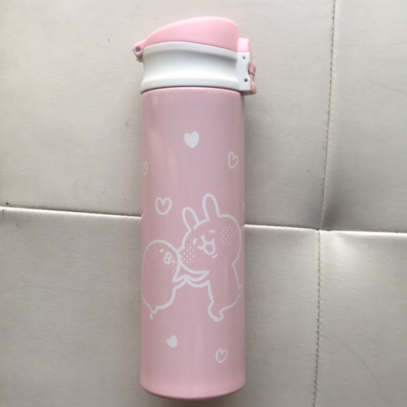 全家卡娜赫拉的小動物kanahei小兔小雞粉色冬天必備不鏽鋼保溫水壺/保溫瓶480ml