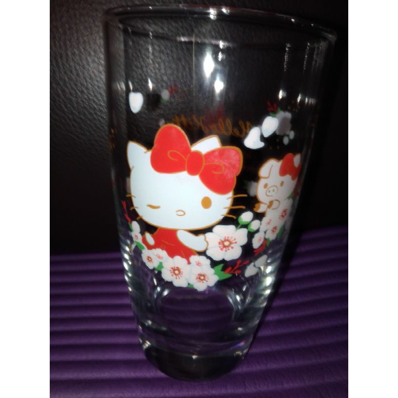 三麗鷗 凱蒂貓 HELLO  KITTY 玻璃杯 水杯