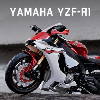 山葉 1:12 比例雅馬哈 YZF-R1 合金摩托車模型壓鑄汽車授權汽車愛好者系列兒童生日金屬男孩玩具