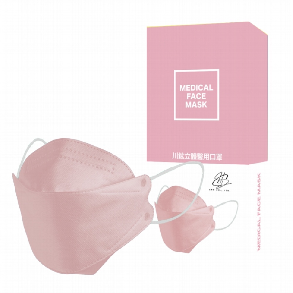 川鈜 KF94韓版4層立體醫療口罩-雙鋼印-櫻花粉 10片/盒
