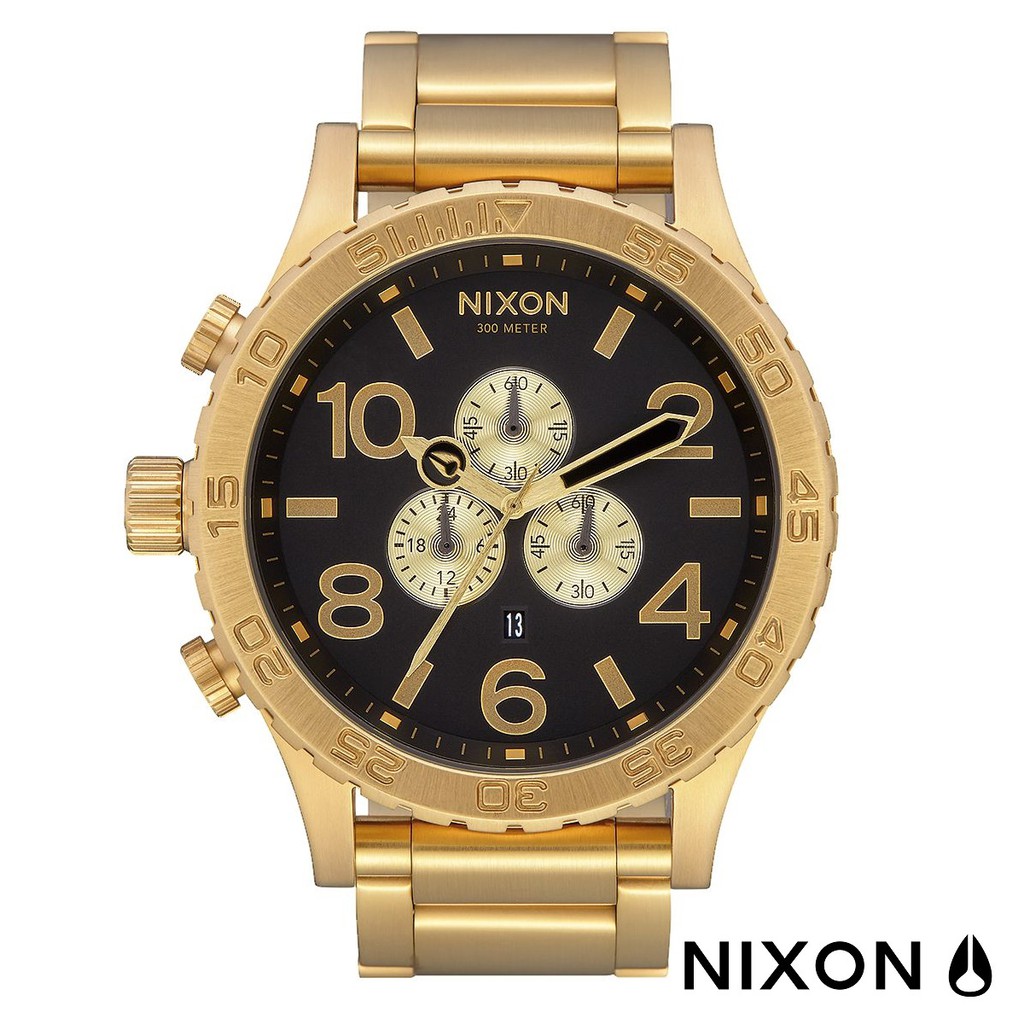 NIXON A083-510《51-30 Chrono 超大錶徑系列》防水300米/51mm/金x黑【第一鐘錶】
