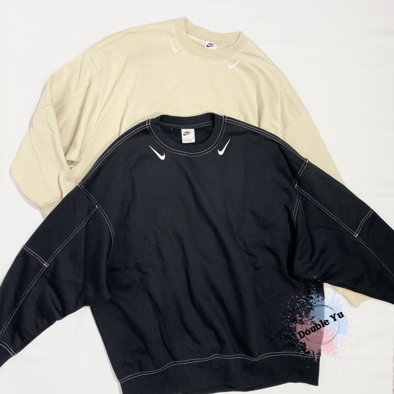 DY• NIKE NSW SWOOSH 長袖 飛鼠袖 寬版 落肩 小雙勾 黑色 DD5611-010 206 奶茶 女款