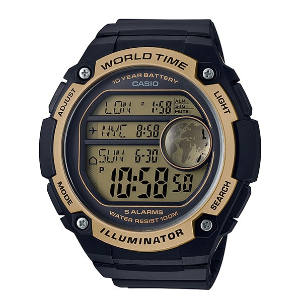 【CASIO】CASIO 卡西歐 運動風 手錶 AE-3000W-9A 世界時間 防水100米 台灣卡西歐保固一年