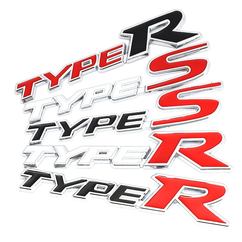 本田 R 型 R Racing 型運動徽標思域 Crv Hrv 城市壓接器類型的 3D 金屬汽車前格柵自動標誌徽章貼花