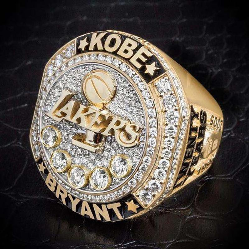 【現貨免運】【NBA冠軍戒指】歐美熱賣湖人隊籃球冠軍戒指個性男士鍍金微鑲飾品手飾指環