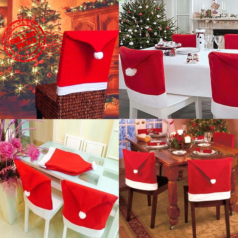 1 件聖誕椅套聖誕節裝飾品紅色無紡布椅子桌子座椅 Se B4Q0