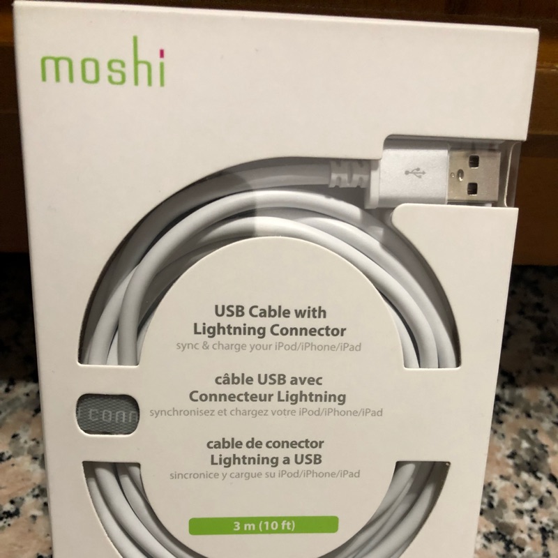 《全新》Moshi Lightning - USB 傳輸線 ( 3M )蘋果官方認證 公司貨