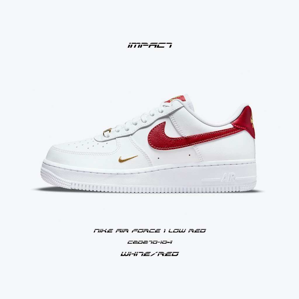 Nike Air Force 1 White Red 白紅 金勾 雙勾 CZ0270-104 IMPACT