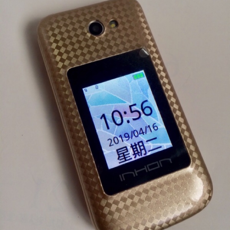 全新Inhon G106~金色摺疊手機~老人機