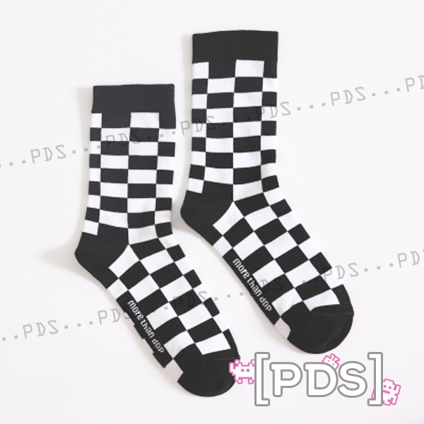 [PDS] 潮流 韓系 襪子 個性 棋盤格 黑白 裏原宿 滑板 球鞋 可配 vans jordan vapormax